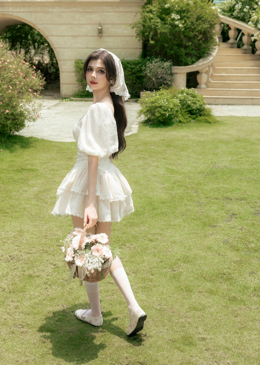 Melody Flower Dress with Turban